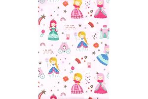 ARKRAFT carta da regalo set 3 fogli formato XXL 90 x 65 cm confezione senza plastica carta FSC disegno principessa (18-9342)