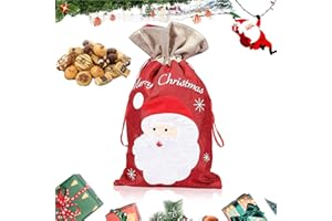 QUNKUN Worek na prezent na Boże Narodzenie, na Boże Narodzenie, worek na prezent Mikołaja, worek na prezent, worek Świętego Mikołaja ze sznurkiem, worek na prezenty Mikołaja