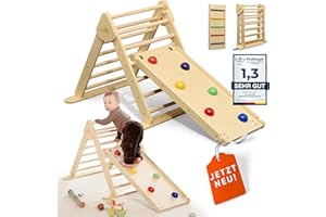 Lululearn® Kletterdreieck [Ultra-SICHER] - Ideal als Klettergerüst Indoor & Outdoor Spielzeug - Kletterleiter, Montessori Spielzeug für aktives Spielen - Jetzt Entdecken! (Natural)