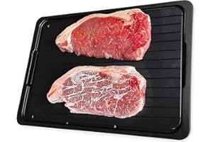 Andrew James Defrost Tray Thaw Board Plate | Up to 5 Times Faster Defrosting for Meat and Frozen Foods | No Electricity Required (with Drip Tray)