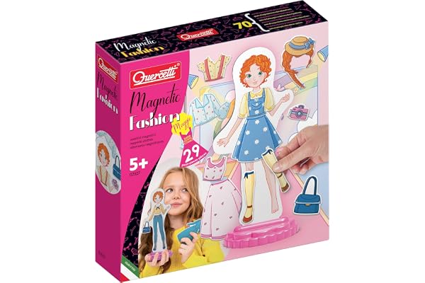 Quercetti- Magnetic Fashion-Poupée Magnétique Maggie, Loisir Créatif, 2927, Multicolore