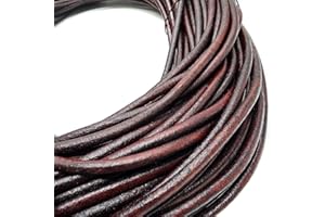 esnado Lederschnur Rund 5 mm. Antik Braun 1 m - Länge/Farbe: wählbar