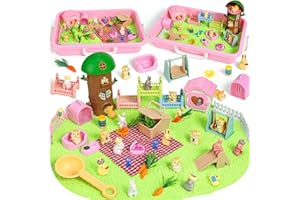 KNASON Arena Juguetes Magica para Conejo y Hámster,Arena Kit Cinetica para Niños y Niñas con Arenas Sensorial Blanda,Caja de Sand Juguetes Regalo de Cumpleaños para Niños de 3 4 5 6 7 8 Años