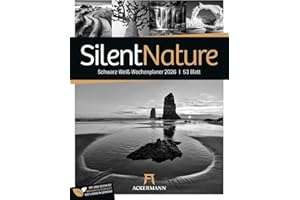 Silent Nature Wochenplaner Kalender 2026 | Stilvoller Landschafts-Wochenkalender im Hochformat (25x33 cm) | Schwarz-Weiß-Fotografie | Mit Rätseln