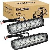 RIGIDON 2 x Mini LED Work Headlights, 6 Inch 16 cm 18 W, LED Light Bar | 12V 24V Driving Lamp for Off Road Truck Car ATV SUV