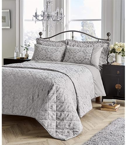Diana Cowpe Small Double Bedspread Set With Pillow Shams - Ivory Quilted Lightweight Layer