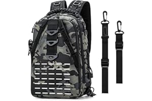 ‎ACEMALL Angeltasche mit Rutenhalter, Angelrucksack Rucksack Herren Grosse Kapazität Wasserdichter Angelkoffer, Multifunktional Rucksack für Angeln Wandern Campen, Angelzubehör Geschenke für Angelliebhaber