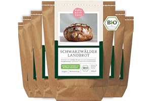 Bio Schwarzwälder Landbrot Brot Backmischung - Brotbackmischung für rustikales Brot - auch für Brotbackautomat geeignet - Bake with Love - (6er Pack)