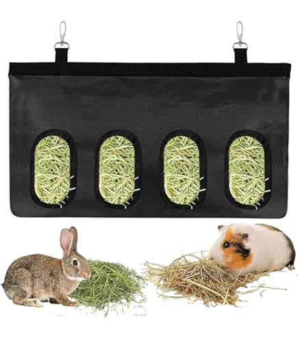Borsa Per Fieno Per Piccoli Animali - Con 4 Fori, Appendibile, Per Conigli E Porcellini D'India - Foto 2
