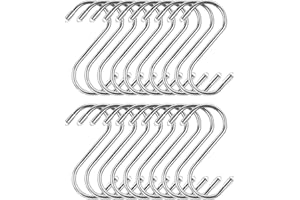 20 sztuk haczyków S 9 cm, Bolatus haczyki w kształcie litery S, stal nierdzewna, wytrzymałe metalowe haki w kształcie litery S, do kuchni, łazienki, sypialni, biura, haki ze stali nierdzewnej