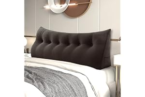 ‎JOHNEAR Johnear Rückenkissen Bett Keilkissen Sofa Rückenlehne Lesekissen, Lehnenkissen Dreieckige Kopfkissen Lendenkissen mit abnehmbarem Samt Bezug （Braun, 180cm