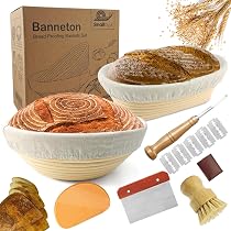 Banneton Brotgärkorb Rund 22,9 Cm – Mit Stoffeinlage Für Sauerteigbrot