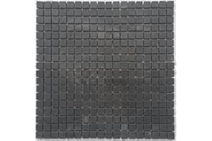 ESTILE MOSAICO Mosaik Matte Schiefer Anthrazit 30x30 cm matt Naturstein Fliesen Schwarz M046