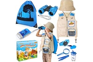 YOPINSAND Set da esplorazione per Bambini, con Gilet, Cappello, Zaino e binocolo, Giocattolo da Esterno per Bambini, Ragazze e Ragazzi