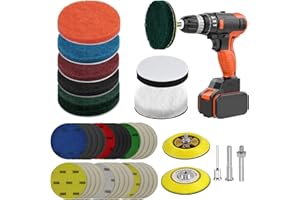 GOH DODD 42 Pieces Car Headlight Restoration Kit, 3 Inch Headlight Cleaner Restorer with ¼” ⅛” Shank, Backing Pads, Wool Pads, Interface Pads, Grit 1200-10000 Waterproof Sanding Discs, Scouring Pads
