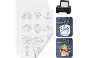 KOVSGQ Papier Broderie Soluble Papier Hydrosoluble Broderie Stabilisateur Broderie Auto Adhésif 10 Feuilles 4A 29,7x21cm pour l'Impression Ou Le Dessin De Motifs Broderie à Machine Et à Main