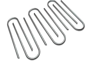 VISENSE Extra Long 12 Inch U Shaped Tent Pegs Metal Heavy Duty - 9mm Thick Garden Stakes - Galvanised Steel. Fits Football Goal Posts, Trampolines, Marquee, Swings & Garden Furniture UK BRAND (6 Pack)