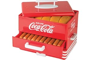 Nostalgia HDS248COKE Coca-Cola Series Hot Dog Steamer, Red