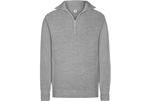 HANSEHELD Troyer Merino GOTS Organic kbT | GOTS zertifiziert | Bio | Pullover | Troyer-Kragen mit Reißverschluss | 100% Schurwolle | Made in Germany | Strickpullover| Weich - kratzt nicht