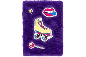 ‎BAAGL Baagl Plüsch Notizbuch für Mädchen Liniert – A5 Flauschiger Tagebuch mit Linien - Notizblock Journal Notebook für Schule (Schlittschuhe)