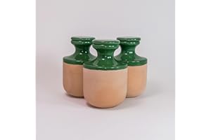 ALPPOS 3 oyas à enterrer de 500 ml en couleur avec leur couvercle - ollas pour arroser tous type de plante d'intérieur et extérieur (Vert)