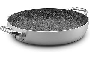 Pentole Agnelli ALSA110GPI24 Linea Shark Skin Induzione, Tegame, Antiaderente, con 2 Manici in Acciaio Inossidabile, 24 cm