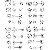 16 Paires Boucles D'Oreilles Finrezio - Acier Inoxydable Argent | Tragus/Helix/Cartilage