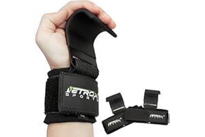 Netrox Sports® – Gancho de muñeca para culturismo, levantamiento de pesas, entrenamiento de fuerza y fitness – Correas de levantamiento extra fuertes para hombres y mujeres