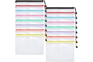 XLLGYL1 16 Stück A4 A5 Dokumententasche mit Reißverschluss–Wasserdichte Zipper Beutel für Aufbewahrung und Organisation,Reise Essentials,Büromaterial,Schule,Mappen A4, Geldtasche dokumententaschen(Mehrfarbig)