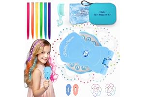 Echehi Bling Bling Haarschmuck Mädchen Kit Mit 300 Glitzersteine, Geschenkbox, Hair Bedazzler Kit Mit 6 Stück Bunte Haarsträhnen Kinder, Organizer Tasche, Haargummis Mädchen, Kamm, Für Party, Urlaub