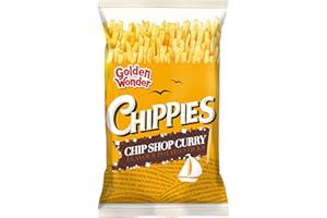 Golden Wonder Chippies Curry Crisps – 12 x 100g Bags | Crunchy Snack | Bold Spiced Flavour | Sharing Pack