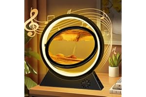 BuzzoXerex Pittura di Sabbia Che Scorre, Sabbia in Movimento 3D con Bluetooth con Luce a LED Sabbia Dinamica per Decorazioni la Casa l'ufficio (Nero-Arancio)