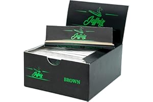 Longpapers King Size Slim Ungebleicht | Jeffriz Zigarettenpapier | Longpapes Ultra Dünne Blättchen, Langsame Verbrennung | 50 Heftchen mit je 32 Papers | Naturgummi Klebestreifen