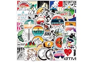 RGBEE Mountainbike Sticker 50 Stücke, Wasserfeste Vinyl Sticker Set für Laptop, Koffer, Helm, Motorrad, Skateboard, Snowboard, Auto, Fahrrad, Computer, Graffiti MTB Aufkleber Decals