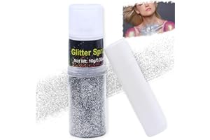 HTRUIYATY Spray Paillette Cheveux et le Corps,Bombe Paillettes Visage Glitter Makeup Pour Vetements FêTe Festival Maquillage Accessoire Argent
