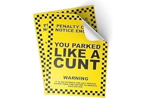 Panda Loco 5 X Parking Offensive Stickers | Cunt, Twat, Idiot, A6 Novelty Joke Prank Funny Ticket PNC (CUNT)