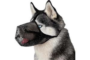 QUVXZY Museliere pour Chiens,Musoliaire Chien,Muselière Chien Ajustable en Nylon, Anti Aboiement et Anti Morsure,Masque Respirant pour Animaux Compagnie, pour Chiens Moyens et Grands (L, Noir)