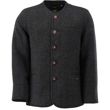 Cardigan Traditionnel Pour Homme 'Castello' - Style Trachtenjanker - Col Rond Et Boutons En Corne