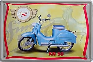 vielesguenstig-2013 Blechschild Schild 20x30cm gewölbt - Simson KR50 Roller DDR Osten Ostalgie Moped