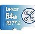 Lexar Fly 64GB Micro SD Card, microSDXC UHS-I Flash Memory Card, Up to 160MB/s Read, U3, Class 10, V30, A2, High-Speed TF Card for DJI Drone and Action Camera (LMSFLYX064G-BNNAA)