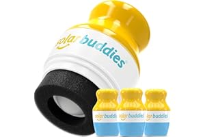 Triple Blue Solar Buddies Refillable Roll On Sponge Applicator For Kids, Adults, Families, Travel Size Holds 100ml Travel Friendly for Sunscreen, Suncream and Lotions (Blue, Blue, Blue)