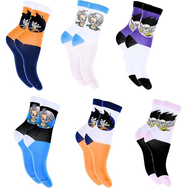 Calzini Dragon Ball Z Bambino - Set Di 6 Con Design Goku, Taglia 22-26 EU, Cotone E Morbidi - Foto 2