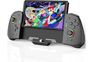 GKEAPZA Switch Controller for Nintendo Switch/OLED,One-Piece Handheld Switch Controller Replace Switch Joycon, RGB Switch grip Remote with Adjustable TURBO and Dual Motor Vibration (Black)