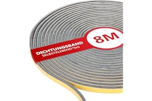 XEEINC 8M Bürstendichtung Selbstklebend, 9mm(B) x 5mm(D) Bürstendichtung für Rolladen Schiebetür, mit Idealer Klebkraft, Türdichtung Türbürstendichtung Insektenschutz für Fenster Tür - Grau