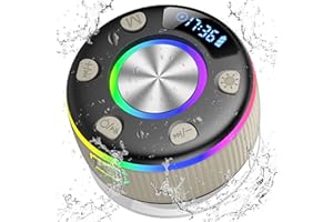 PRSCFUM Cassa Doccia Bluetooth 5.3, Cassa Bluetooth Doccia con Luce RGB, IP7 Impermeabile Speaker Bluetooth, 8 Ore Stereo Cassa Bluetoth Portatile, Chiamata Senza Mani, Altoparlante Bluetooth Bagno