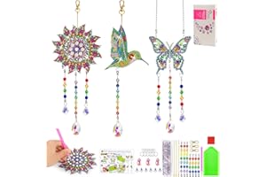 Corpower Diamond Painting Windspiel, 5D Bastelset Anhänger, Doppelseitiger Aufkleber Windspiel Garten Fensterdeko Hängend, Windspiel Bastelset Kinderfür Kindergeburtstag Geschenke Weihnachten