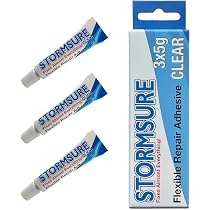 Stormsure Flexible & Waterproof Repair Adhesive - Black, 15g Tube