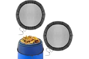 CIMOYBAI 2 Pcs Filet pour Citerne De Pluie, Filet Recuperateur Eau, Filet De Protection Réglable pour Les Feuilles Et Les Petits Animaux, Housse pour Tonneau De Pluie Ronde (95cm)