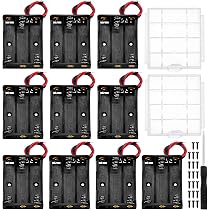 12 Supporti Portabatterie AAA Con Cavi – In Plastica ABS E Metallo, 1,5V, Con 2 Scatole Porta Batterie In Plastica, Per Arduino E Progetti LED - 3