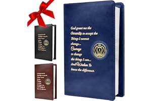 GALILEO AA Big Book Cover | Navy Blue | Single/Serenity Prayer | PU Leather | No Closure